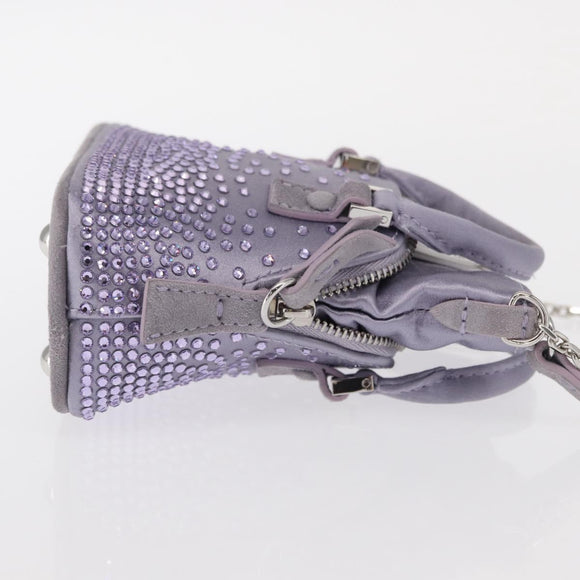 Maison Margiela 5AC Shoulder Bag Satin Purple Silver Auth 154204M