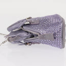 Maison Margiela 5AC Shoulder Bag Satin Purple Silver Auth 154204M-5