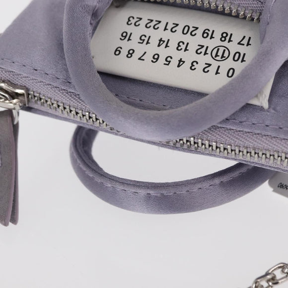 Maison Margiela 5AC Shoulder Bag Satin Purple Silver Auth 154204M