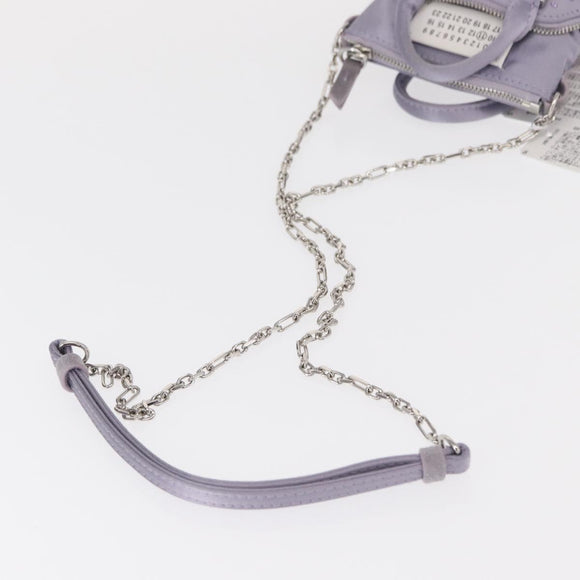 Maison Margiela 5AC Shoulder Bag Satin Purple Silver Auth 154204M