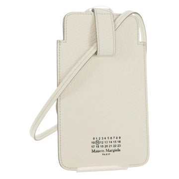 Maison Margiela Smart phone Shoulder Pouch White Silver Auth 154208M