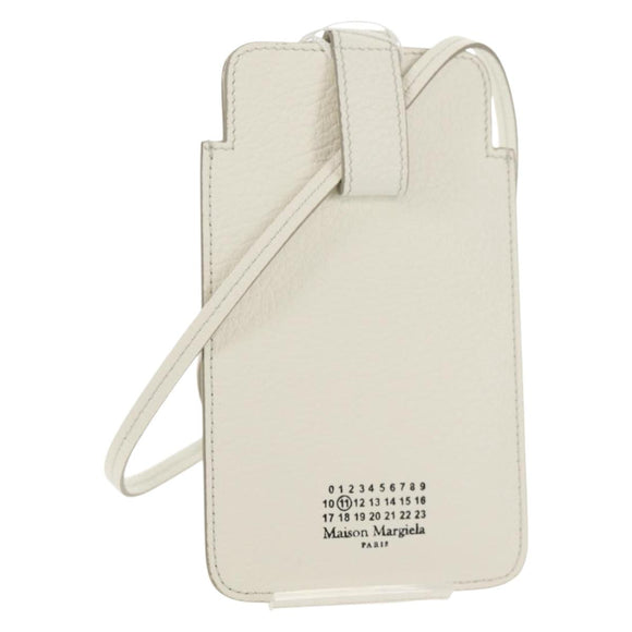 Maison Margiela Smart phone Shoulder Pouch White Silver Auth 154208M