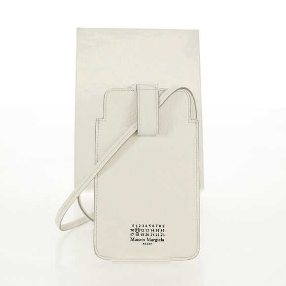 Maison Margiela Smart phone Shoulder Pouch White Silver Auth 154208M