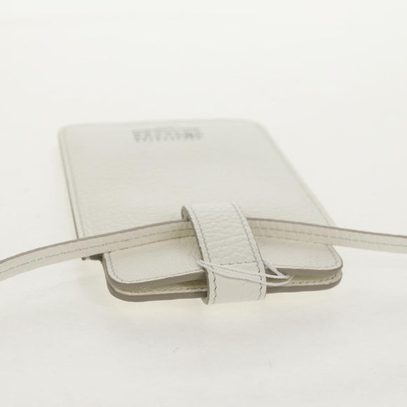 Maison Margiela Smart phone Shoulder Pouch White Silver Auth 154208M