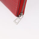 LOEWE Long Wallet Leather Red Silver Auth 154215-17