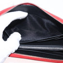LOEWE Long Wallet Leather Red Silver Auth 154215-18