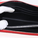 LOEWE Long Wallet Leather Red Silver Auth 154215-10