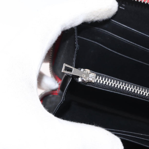 LOEWE Long Wallet Leather Red Silver Auth 154215