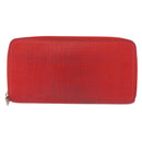 LOEWE Long Wallet Leather Red Silver Auth 154215-13