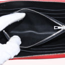 LOEWE Long Wallet Leather Red Silver Auth 154215-11