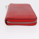 LOEWE Long Wallet Leather Red Silver Auth 154215-3