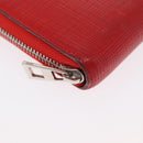 LOEWE Long Wallet Leather Red Silver Auth 154215-7