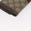GUCCI GG Supreme Web Sherry Line Long Wallet PVC Beige Red 523153 Auth 154216-10