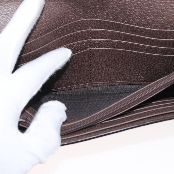 GUCCI GG Supreme Web Sherry Line Long Wallet PVC Beige Red 523153 Auth 154216