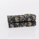 Christian Dior Trotter Canvas Trifold Wallet Navy Gold Auth 154218-5