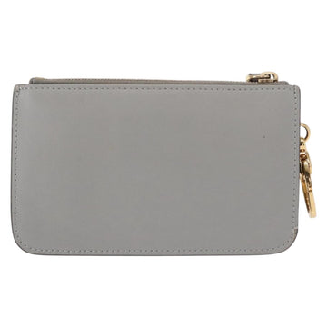 FENDI Coin Purse Leather Gray Gold Auth 154219 - 0