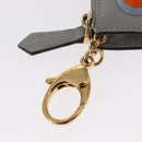 FENDI Coin Purse Leather Gray Gold Auth 154219-6