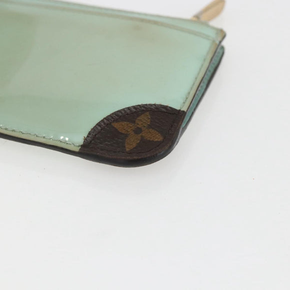 LOUIS VUITTON Vernis Miroir Pochette Cles Purse Mint Green M63854 LV Auth 154221