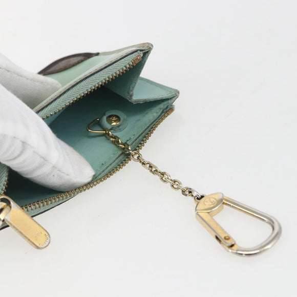 LOUIS VUITTON Vernis Miroir Pochette Cles Purse Mint Green M63854 LV Auth 154221