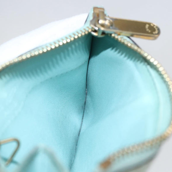 LOUIS VUITTON Vernis Miroir Pochette Cles Purse Mint Green M63854 LV Auth 154221