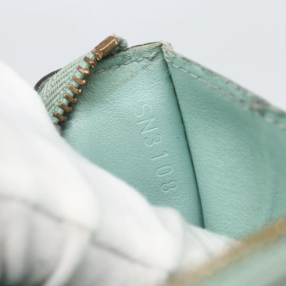 LOUIS VUITTON Vernis Miroir Pochette Cles Purse Mint Green M63854 LV Auth 154221