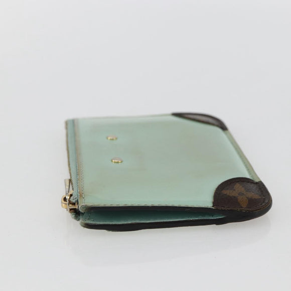 LOUIS VUITTON Vernis Miroir Pochette Cles Purse Mint Green M63854 LV Auth 154221