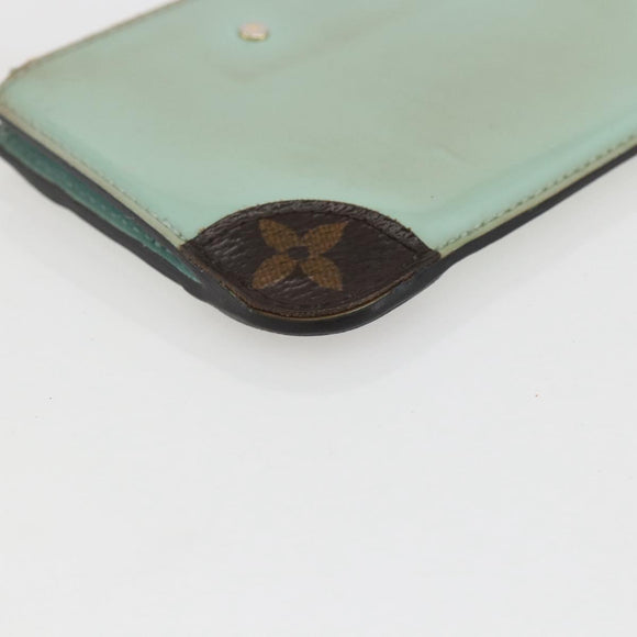 LOUIS VUITTON Vernis Miroir Pochette Cles Purse Mint Green M63854 LV Auth 154221