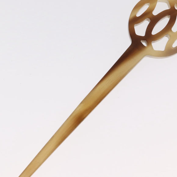 HERMES Buffalo Horn Kankanashi plastic Beige Auth 154222