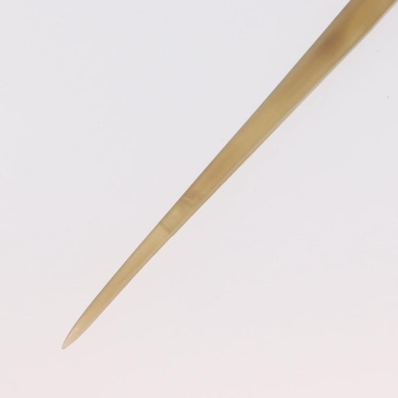 HERMES Buffalo Horn Kankanashi plastic Beige Auth 154222