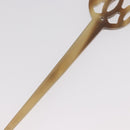 HERMES Buffalo Horn Kankanashi plastic Beige Auth 154222-8