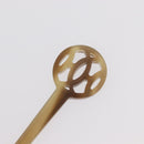 HERMES Buffalo Horn Kankanashi plastic Beige Auth 154222-9