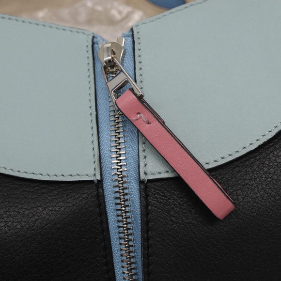 LOEWE Hammock Bag Leather Loewe x Paula's Ibiza Black Silver Auth 154224SM