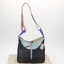 LOEWE Hammock Bag Leather Loewe x Paula's Ibiza Black Silver Auth 154224SM-12