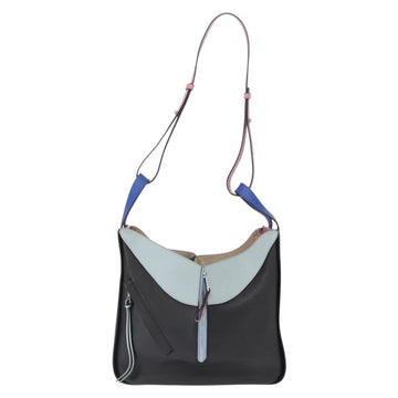 LOEWE Hammock Bag Leather Loewe x Paula's Ibiza Black Silver Auth 154224SM - 0