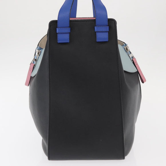 LOEWE Hammock Bag Leather Loewe x Paula's Ibiza Black Silver Auth 154224SM