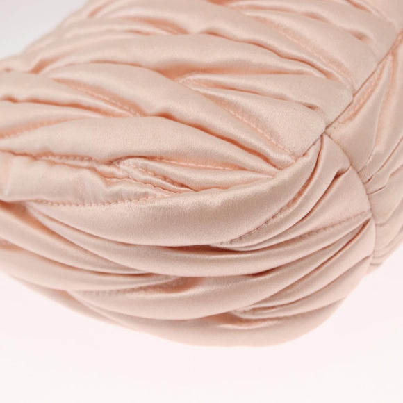 Miu Miu Matelasse Wonder Hand Bag Satin Pink Gold 5BC125 Auth 154226SM