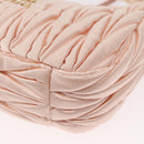 Miu Miu Matelasse Wonder Hand Bag Satin Pink Gold 5BC125 Auth 154226SM-16