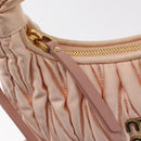 Miu Miu Matelasse Wonder Hand Bag Satin Pink Gold 5BC125 Auth 154226SM-10