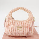 Miu Miu Matelasse Wonder Hand Bag Satin Pink Gold 5BC125 Auth 154226SM-12