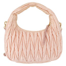 Miu Miu Matelasse Wonder Hand Bag Satin Pink Gold 5BC125 Auth 154226SM-2