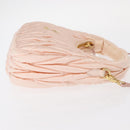 Miu Miu Matelasse Wonder Hand Bag Satin Pink Gold 5BC125 Auth 154226SM-3