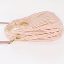 Miu Miu Matelasse Wonder Hand Bag Satin Pink Gold 5BC125 Auth 154226SM-4