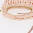 Miu Miu Matelasse Wonder Hand Bag Satin Pink Gold 5BC125 Auth 154226SM-7