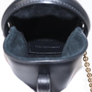 SAINT LAURENT Micro Hand Bag Leather Black Gold Auth 154229SM-21