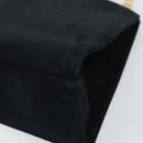 Salvatore Ferragamo Chain Shoulder Bag Suede Black Gold Auth 154232-9