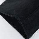 Salvatore Ferragamo Chain Shoulder Bag Suede Black Gold Auth 154232-14