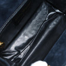 Salvatore Ferragamo Chain Shoulder Bag Suede Black Gold Auth 154232-10
