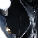 Salvatore Ferragamo Chain Shoulder Bag Suede Black Gold Auth 154232-11