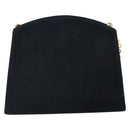 Salvatore Ferragamo Chain Shoulder Bag Suede Black Gold Auth 154232-13