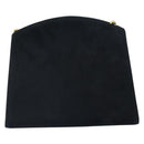 Salvatore Ferragamo Chain Shoulder Bag Suede Black Gold Auth 154232-2